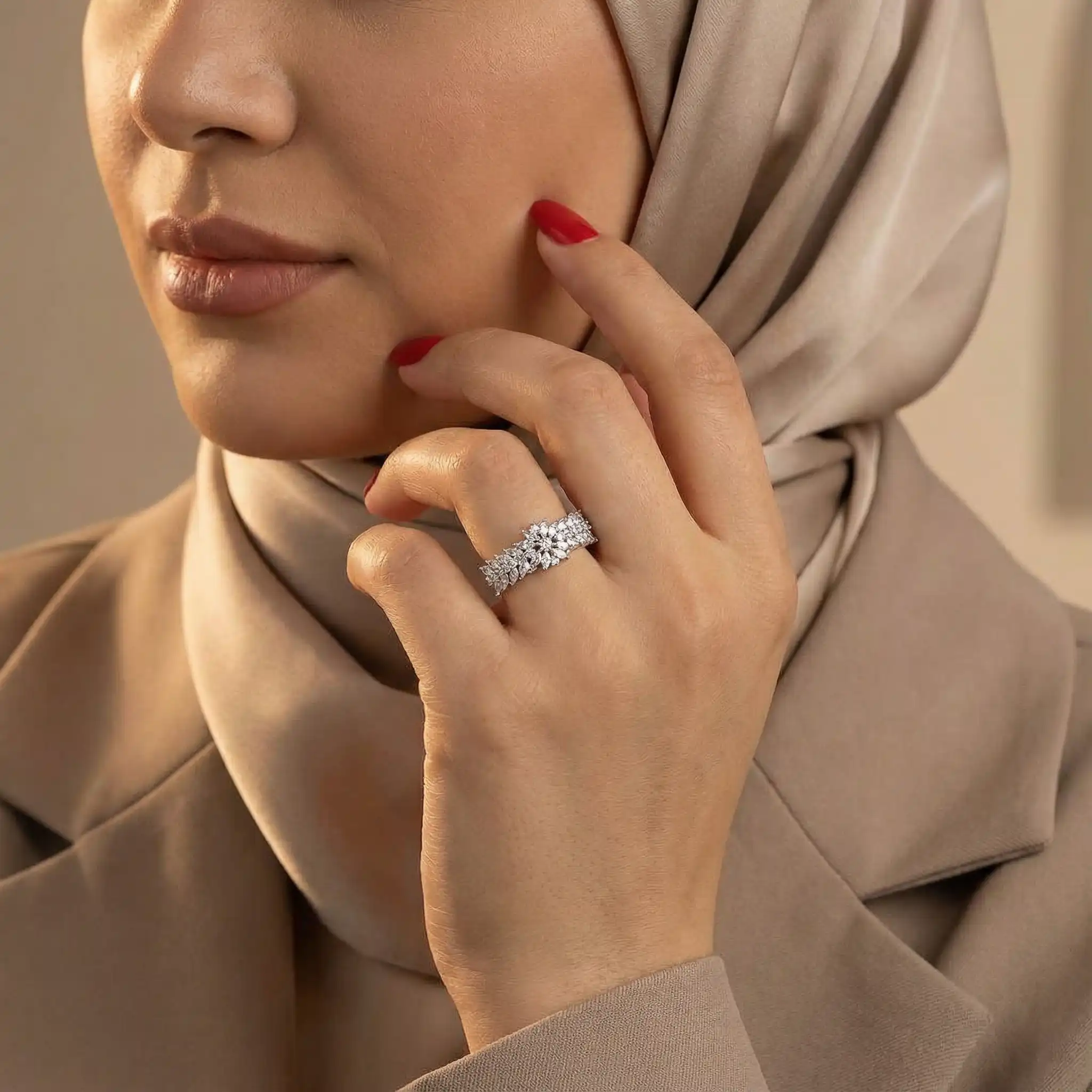 انگشتر زنانه مجلسی مدل RJ73 پرفروش‌ترین محصولات نقره