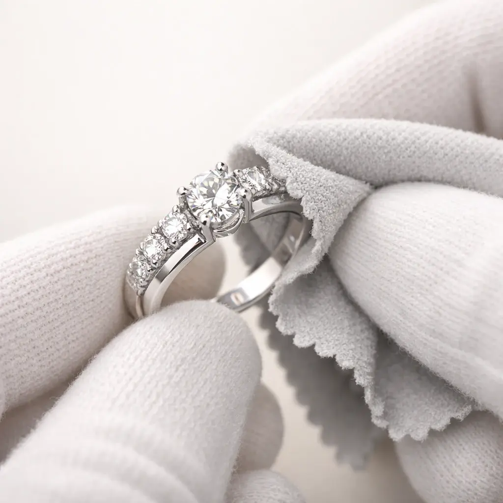 تمیزکردن انگشتر نقره نگین دار