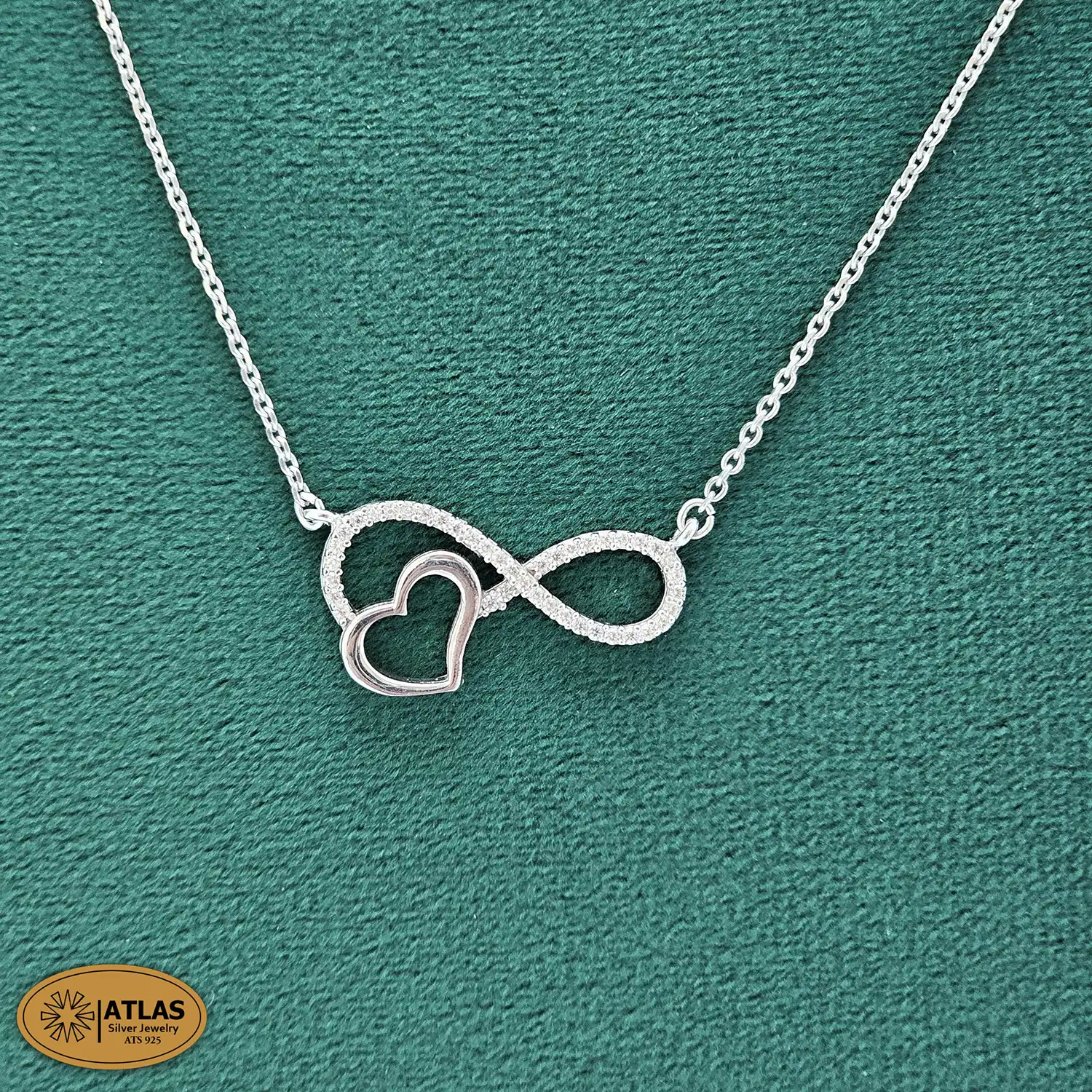 M52 آویز نقره قلب دخترانه با نگین های برلیان 4.8 گرمی نقره اصل 925 - Image 1