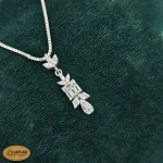 نیم ست نقره جواهری زنانه با نگین های برلیان و باگت 5.7 گرمی نقره اصل 925 - Image 2