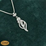 نیم ست نقره جواهری زنانه با نگین های برلیان و باگت 6.8 گرمی نقره اصل 925 - Image 2