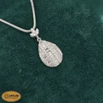 نیم ست نقره جواهری زنانه با نگین های برلیان و باگت 7.8 گرمی نقره اصل 925 - Image 2