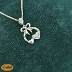 نیم ست نقره جواهری زنانه با نگین های برلیان 5.9 گرمی نقره اصل 925 - Image 2