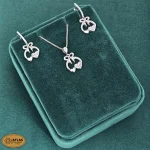 نیم ست نقره جواهری زنانه با نگین های برلیان 5.9 گرمی نقره اصل 925