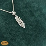 نیم ست نقره جواهری زنانه با نگین های برلیان و باگت 5.7 گرمی نقره اصل 925 - Image 2