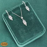 نیم ست نقره جواهری زنانه با نگین های برلیان و مارکیز 5.9 گرمی نقره اصل 925