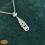 نیم ست نقره جواهری زنانه با نگین های برلیان و باگت 5.5 گرمی نقره اصل 925 - Image 2