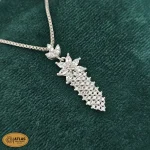 نیم ست نقره جواهری زنانه با نگین های برلیان و مارکیز 6.9 گرمی نقره اصل 925 - Image 2