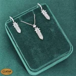 نیم ست نقره جواهری زنانه با نگین های برلیان و مارکیز 6.9 گرمی نقره اصل 925