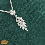 نیم ست نقره جواهری زنانه با نگین های برلیان و مارکیز 4.8 گرمی نقره اصل 925 - Image 2