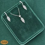 نیم ست نقره جواهری زنانه با نگین های برلیان و مارکیز 4.8 گرمی نقره اصل 925
