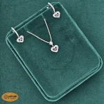 نیم ست نقره جواهری پاپیون با نگین های برلیان 3.9 گرمی نقره اصل 925