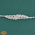 سرویس نقره جواهری زنانه با نگین های برلیان و باگت 35.4 گرمی نقره اصل 925 - Image 3