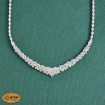 سرویس نقره جواهری زنانه با نگین های برلیان و باگت 31.1 گرمی نقره اصل 925 - Image 2