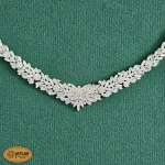 سرویس نقره جواهری زنانه با نگین های برلیان و باگت 31.1 گرمی نقره اصل 925 - Image 3