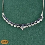 سرویس نقره زنجیری زنانه با نگین های برلیان و اشک، مارکیز 19.7 گرمی نقره اصل 925 - Image 11