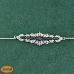 سرویس نقره زنجیری زنانه با نگین های برلیان و اشک، مارکیز 19.7 گرمی نقره اصل 925 - Image 12