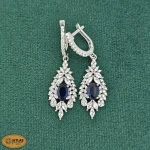 سرویس نقره زنجیری زنانه با نگین های برلیان و اشک، مارکیز 19.7 گرمی نقره اصل 925 - Image 13