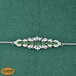 سرویس نقره زنجیری زنانه با نگین های برلیان و اشک، مارکیز 19.7 گرمی نقره اصل 925 - Image 3