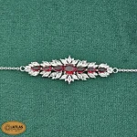 سرویس نقره زنجیری زنانه با نگین های برلیان و اشک، مارکیز 19.7 گرمی نقره اصل 925 - Image 7