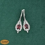 سرویس نقره زنجیری زنانه با نگین های برلیان و اشک، مارکیز 19.7 گرمی نقره اصل 925 - Image 8