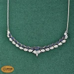 سرویس نقره زنجیری زنانه با نگین های برلیان و اشک، مارکیز 19.7 گرمی نقره اصل 925 - Image 10