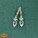 سرویس نقره زنجیری زنانه با نگین های برلیان و مارکیز، باگت 18.9 گرمی نقره اصل 925 - Image 4