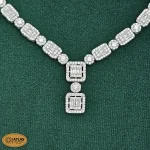 سرویس نقره زنانه میکرو با نگین های برلیان و باگت 21.2 گرمی نقره اصل 925 - Image 3