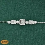 سرویس نقره زنانه میکرو با نگین های برلیان و باگت 21.2 گرمی نقره اصل 925 - Image 4