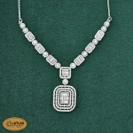 سرویس نقره زنانه میکرو با نگین های برلیان و باگت 23.9 گرمی نقره اصل 925 - Image 2