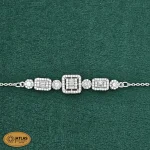 سرویس نقره زنانه میکرو با نگین های برلیان و باگت 23.9 گرمی نقره اصل 925 - Image 3