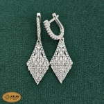 سرویس نقره زنانه میکرو با نگین های برلیان و مارکیز 21.7 گرمی نقره اصل 925 - Image 5