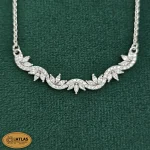 سرویس نقره زنانه میکرو با نگین های برلیان و مارکیز 11.7 گرمی نقره اصل 925 - Image 3