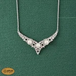 سرویس نقره زنانه مرواریدی میکرو با نگین های برلیان و مارکیز 15.6 گرمی نقره اصل 925 - Image 2
