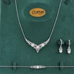 سرویس نقره زنانه مرواریدی میکرو با نگین های برلیان و مارکیز 15.6 گرمی نقره اصل 925