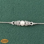 سرویس نقره زنانه مرواریدی میکرو با نگین های برلیان و مارکیز 15.6 گرمی نقره اصل 925 - Image 4