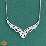 سرویس نقره زنانه میکرو با نگین های برلیان و باگت 14.2 گرمی نقره اصل 925 - Image 2