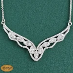 سرویس نقره زنانه میکرو با نگین های برلیان و باگت 14.2 گرمی نقره اصل 925 - Image 3