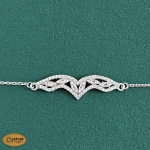 سرویس نقره زنانه میکرو با نگین های برلیان و باگت 14.2 گرمی نقره اصل 925 - Image 4