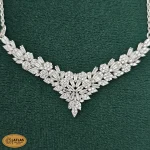 سرویس نقره زنانه میکرو با نگین های برلیان و باگت 16.6 گرمی نقره اصل 925 - Image 3