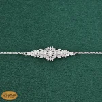 سرویس نقره زنانه میکرو با نگین های برلیان و باگت 16.6 گرمی نقره اصل 925 - Image 4