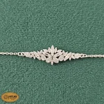 سرویس نقره زنانه میکرو با نگین های برلیان 15.4 گرمی نقره اصل 925 - Image 4