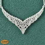 سرویس نقره زنانه میکرو با نگین های برلیان 14.5 گرمی نقره اصل 925 - Image 3