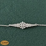 سرویس نقره زنانه میکرو با نگین های برلیان 14.5 گرمی نقره اصل 925 - Image 4