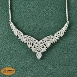 سرویس نقره زنانه میکرو با نگین های برلیان 15.4 گرمی نقره اصل 925 - Image 2
