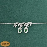 سرویس نقره زنجیری زنانه با نگین های برلیان و اشک 23.8 گرمی نقره اصل 925 - Image 3