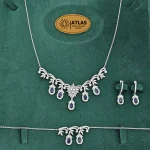 سرویس نقره زنجیری زنانه با نگین های برلیان و اشک 23.8 گرمی نقره اصل 925 - Image 6