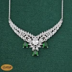 سرویس نقره زنجیری زنانه با نگین های برلیان و اشک 16.5 گرمی نقره اصل 925 - Image 2