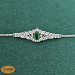 سرویس نقره زنجیری زنانه با نگین های برلیان و اشک 16.5 گرمی نقره اصل 925 - Image 3