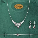 سرویس نقره زنجیری زنانه با نگین های برلیان و اشک 16.5 گرمی نقره اصل 925 - Image 5